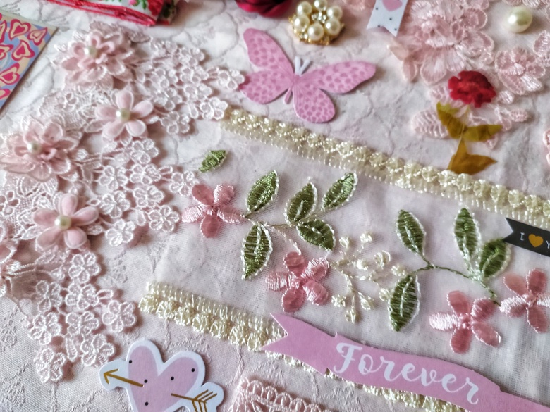 SMALL Tin Box Vintage Style Romantic Kit Supplies Pink Lace Trim small-tin-box-vintage-style-romantic-kit-supplies-pink-lace-trim