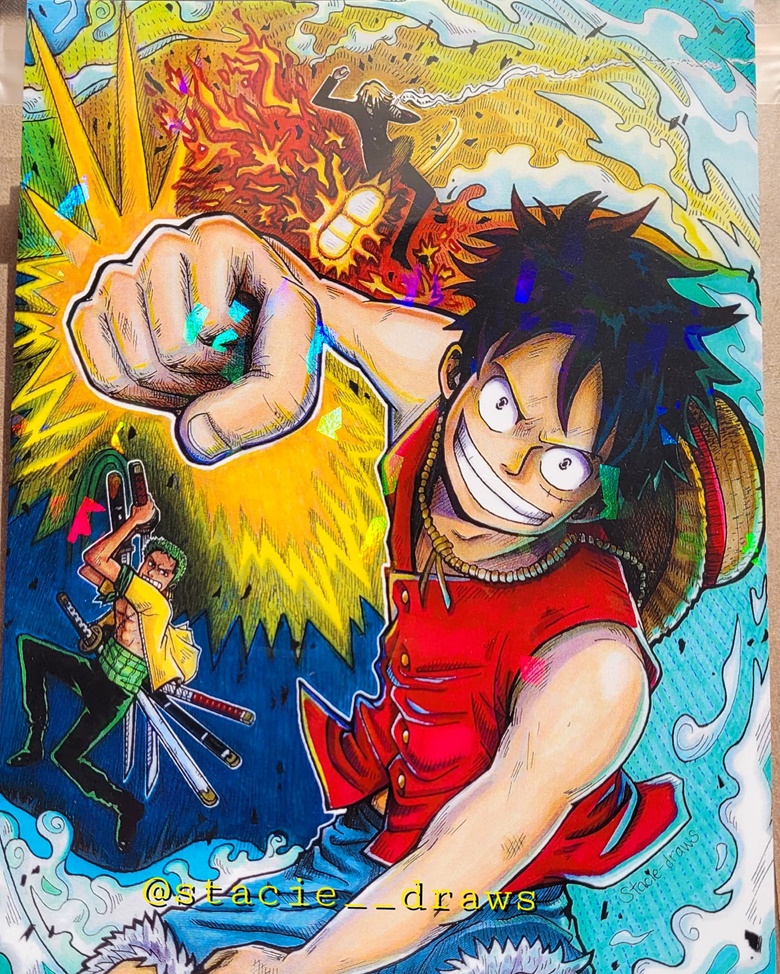 Luffy/Zoro/Sanji - Holographic art print 5