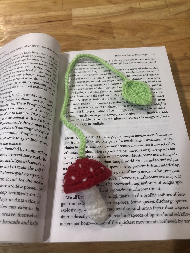 Mushroom Leaf Bookmark Crochet