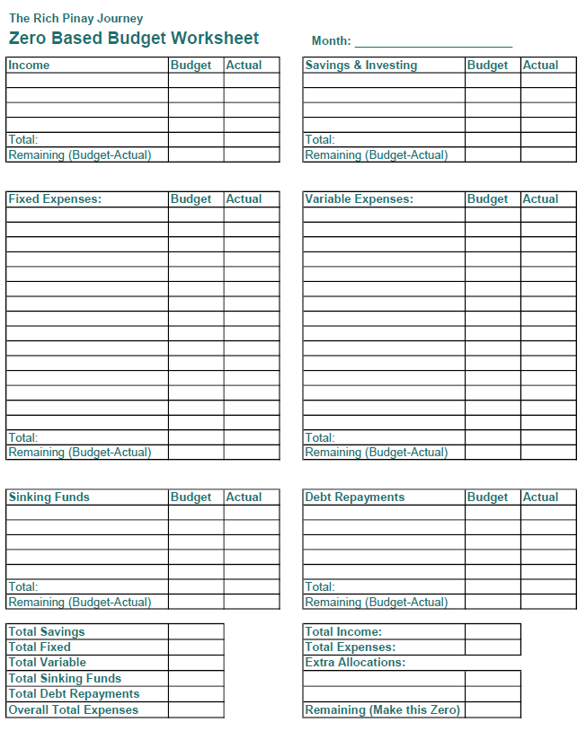 Monthly printable Budget Sheet - RichPinayJourney's Ko-fi Shop - Ko-fi ...