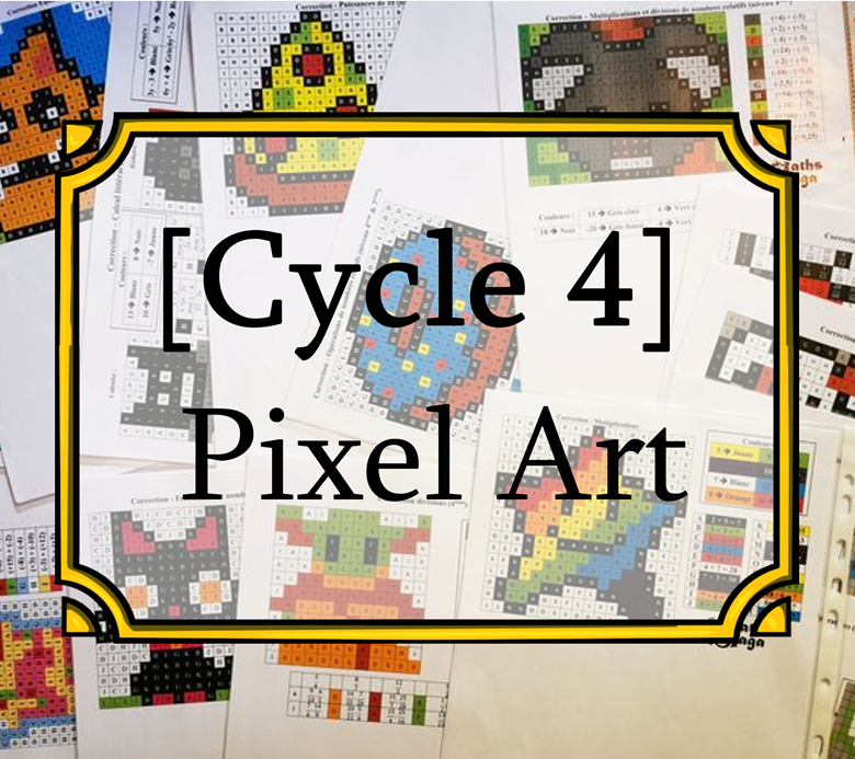 Pixel Art Maths Page De Garde Pixel art - Calcul littéral - 5° - Steve Planchin de Maths Saga's Ko-fi