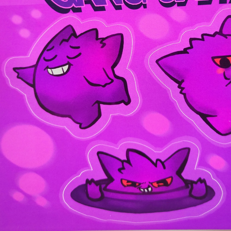 Gang-Gar, Gengar - Waterproof Kisscut Sticker Sheet (A5 size) - Jia Wei ...