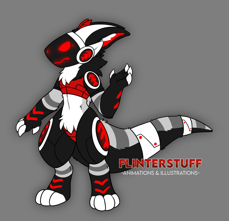 Protogen fursuit reference sheet line art