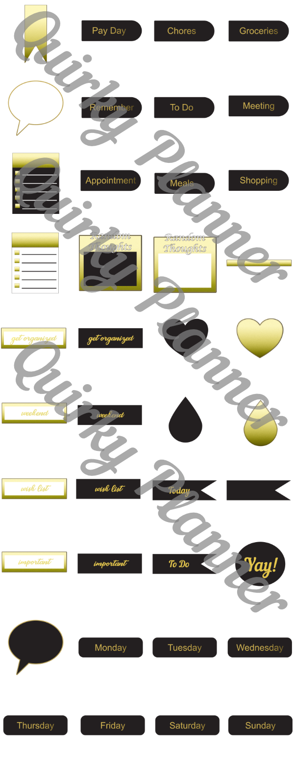 Gold Digital Planner Stickers - QuirkyPlanner's Ko-fi Shop - Ko-fi ❤️ Where  creators get support from fans through donations, memberships, shop sales  and more! The original 'Buy Me a Coffee' Page.