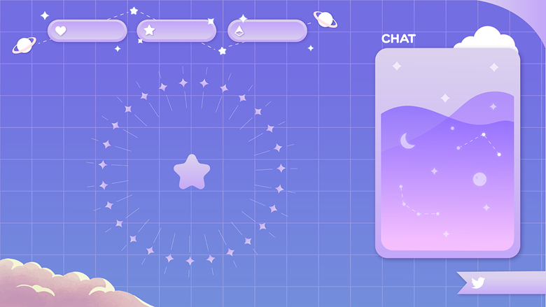 Animated Sweet Night Ingame & Just Chatting Overlay - Twitch -  -  Facebook Gaming - Stream - Cloud - Pastel - Cute - Moon - Star