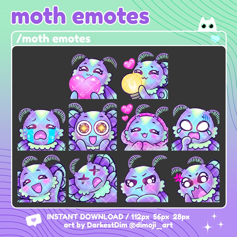 P2U Moth Emotes - DarkestDim // Emote Artist's Ko-fi Shop - Ko-fi ️ ...