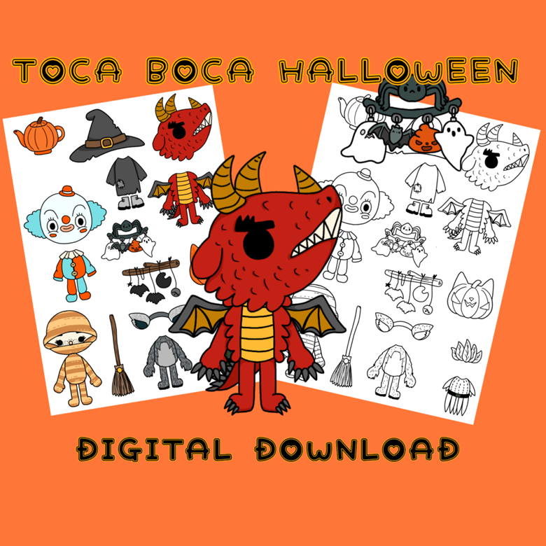 Toca Boca Paper Dolls and Clothes / Quiet book pages / Digital