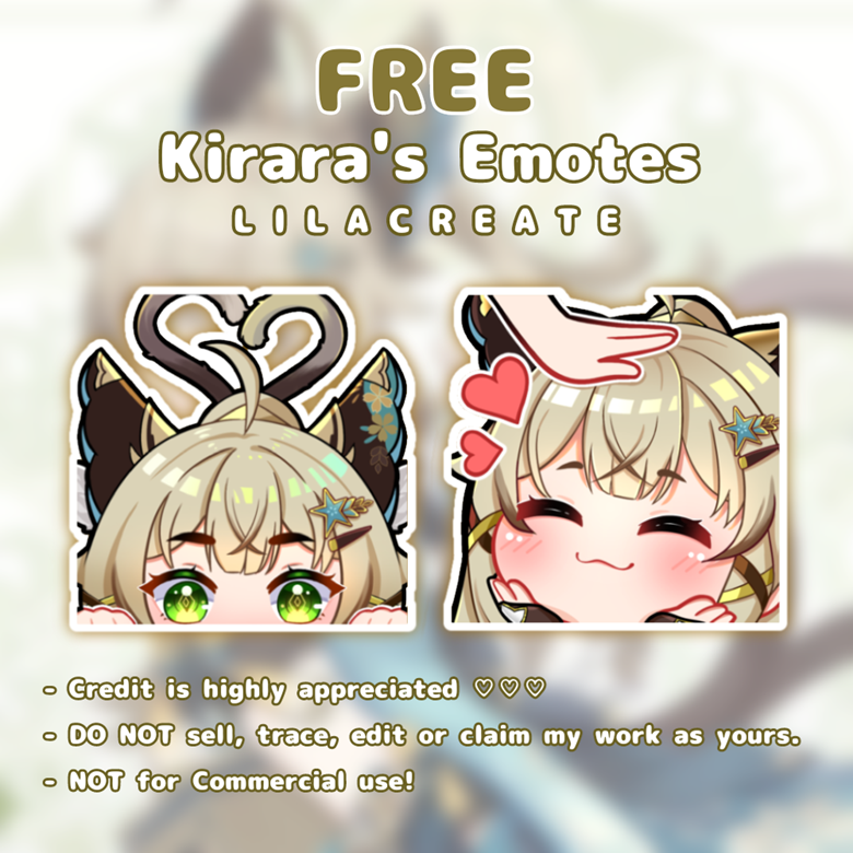 FREE KIRARA'S EMOTES - Lilacreate's Ko-fi Shop - Ko-fi ️ Where creators ...