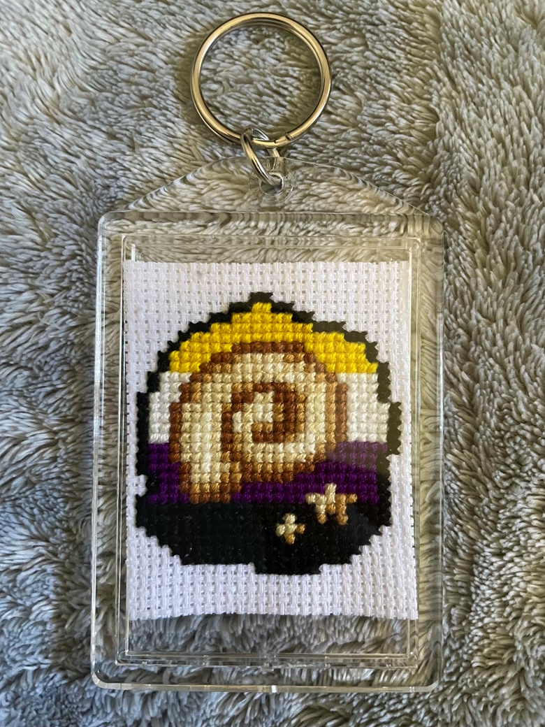 Initial Cross Stitch Key Chains 