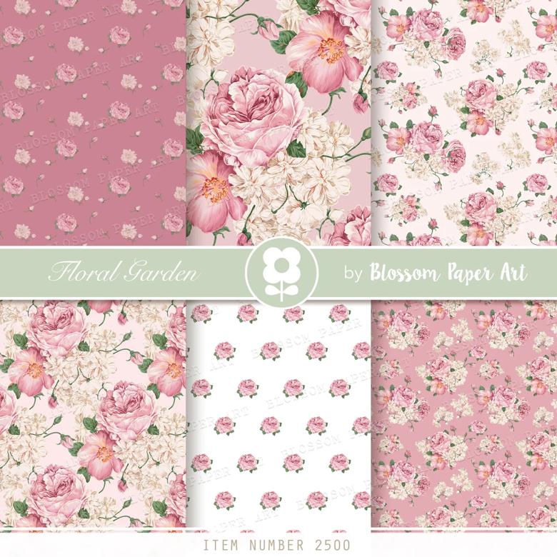 Victorian Digital Paper, Floral Digital Paper Pack, Rose Collage Sheet ...