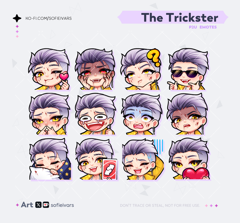 Trickster Emote Pack 1 - Sofie's Ko-fi Shop - Ko-fi ️ Where creators ...