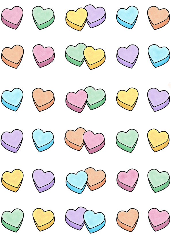 Blank Candy Hearts Printable Sticker Sheet ONLY AVAILABLE ON MY SHOP