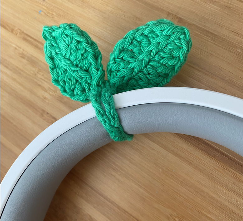  Crochet Sprout Leaf Accessory - Handmade Bookmark Cable Cord  Organizer Headphone Handcrafted Cute Gadget Birthday Present Reader Gift  Cosplay DIY (White Bunny Ears) : Handmade Products