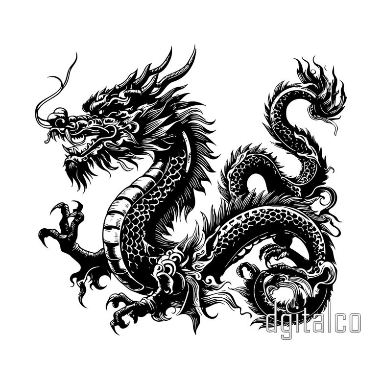 Wall Mural Drago Tatuaggio Simbolo-Dragon Tattoo Symbol-2012 - PIXERS.US