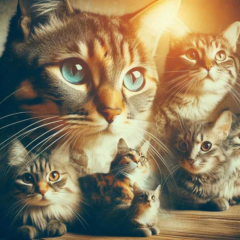 Double Exposure Cats - The Whovian Weasel's Ko-fi Shop