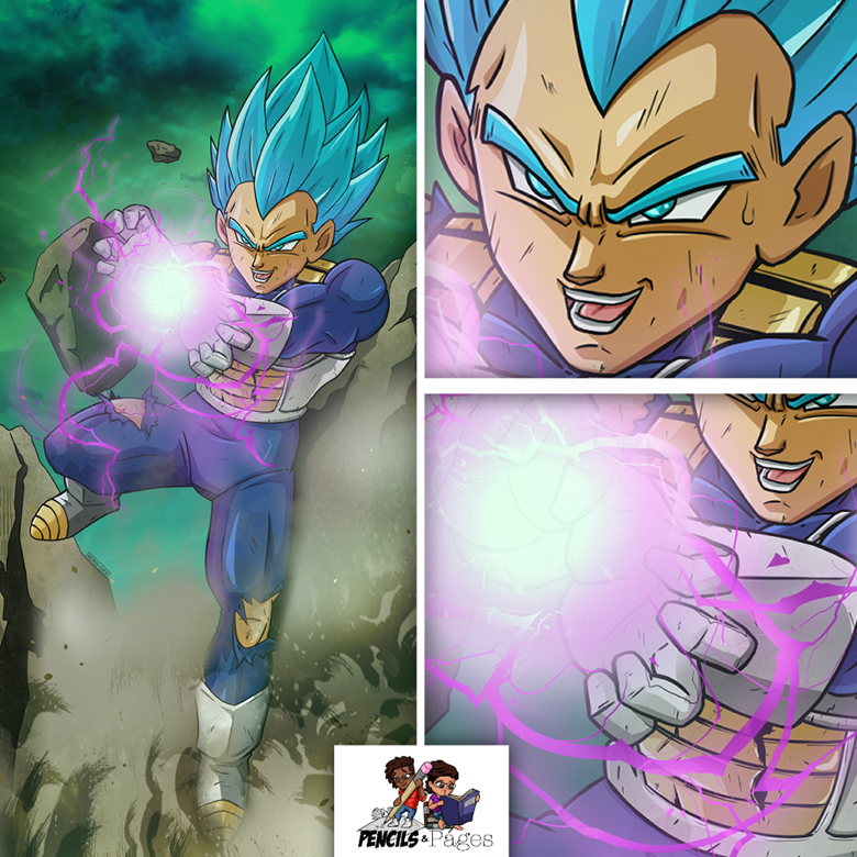 Vegeta Super Saiyan Blue Evolution Poster, Exclusive Art