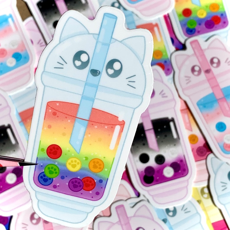 Boba Cat Stickers - LilacKatt's Ko-fi Shop - Ko-fi ️ Where creators get ...