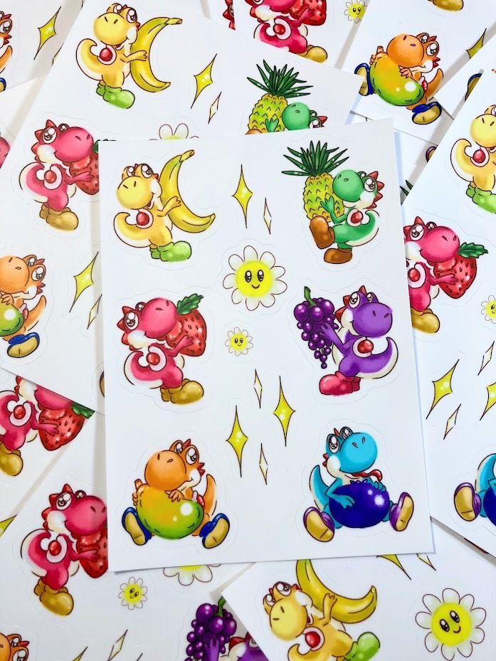 Fruit Yoshi Sticker Sheet - Kadoodles's Ko-fi Shop - Ko-fi ❤️ Where  creators get support from fans through donations, memberships, shop sales  and more! The original 'Buy Me a Coffee' Page.