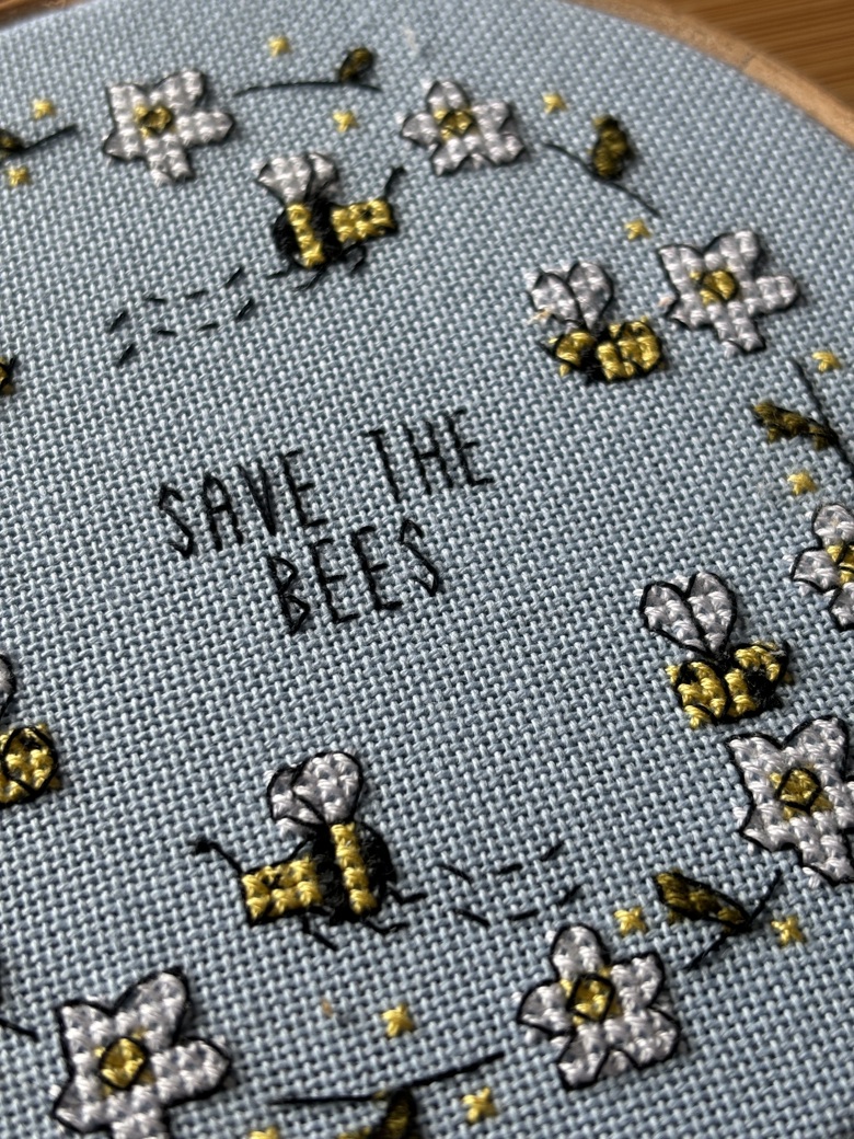 Charity Cross Stitch Pattern - Save the Bees - Kind Threads's Ko-fi ...