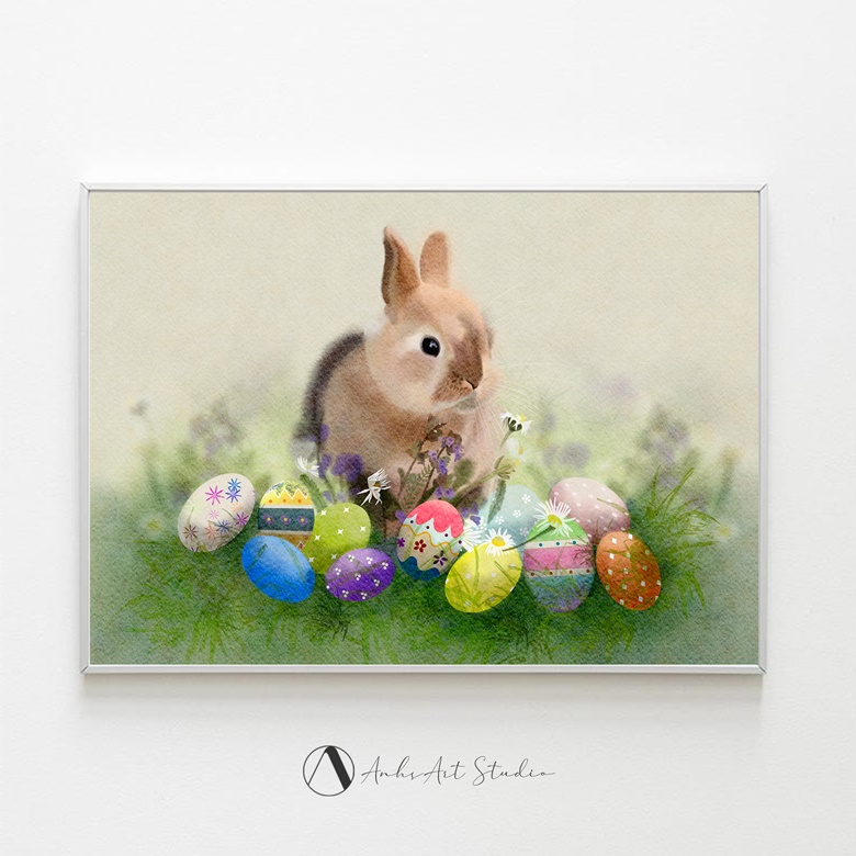 Lucky Bunny (Digital Easter Artwork) - Anh’s Art Studio's Ko-fi Shop ...