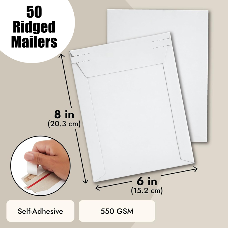 50-Pack Rigid Mailers That Stay Flat 6x8 550gsm (LOTMAILER6x8-50 ...