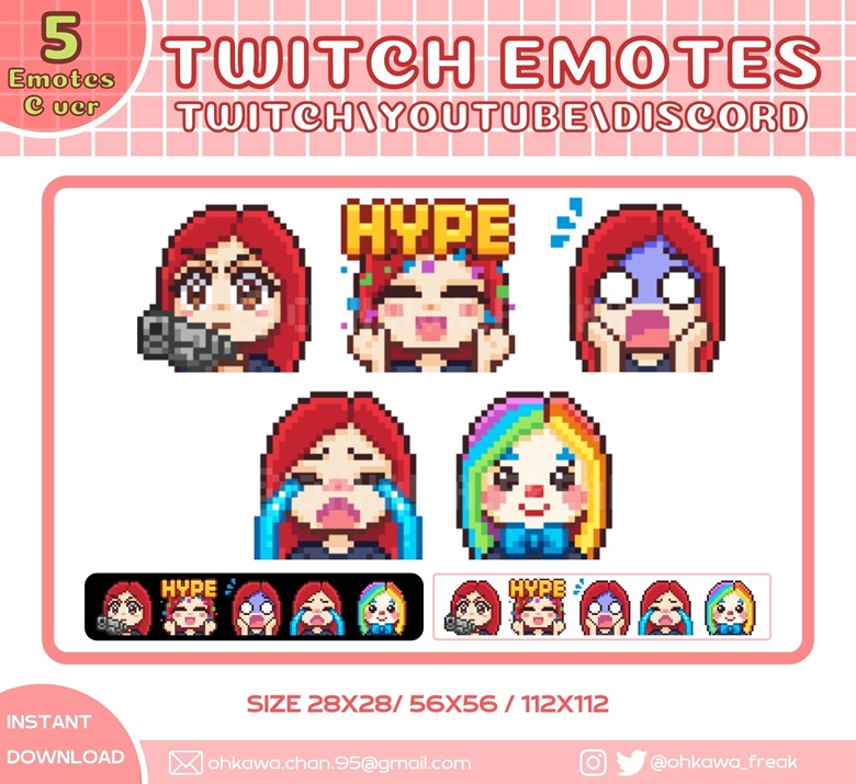 Red Text Twitch Emotes, Discord Emotes