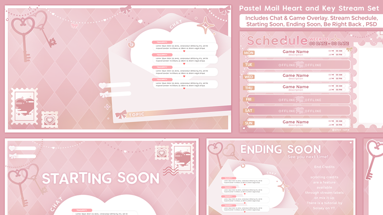 Pastel Pink Heart Mail and Key Stream Set - Negai Lab's Ko-fi Shop - Ko-fi  ❤️ Where creators get support from fans through donations, memberships,  shop sales and more! The original 'Buy