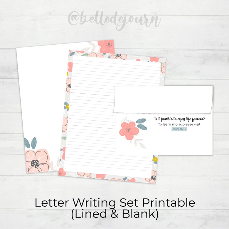 Printable Letter Writing Set - Floral A4&US Letter Size - Jobelle's Ko ...