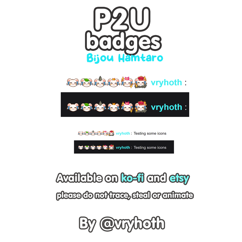 Cute Hamster Sub badges for twitch or stiker