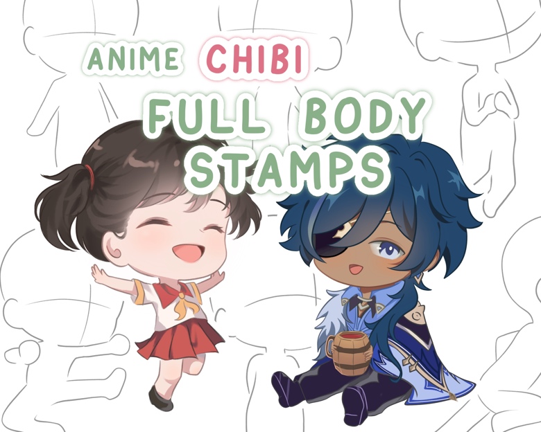 Procreate Chibi Base Chibi Pose Anime Chibi Stamp Guide Chibi