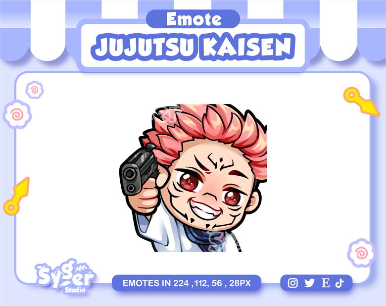 Sukuna Gun Emote, Jujutsu Kaisen Emote, Emote For Twitch/Discord ...