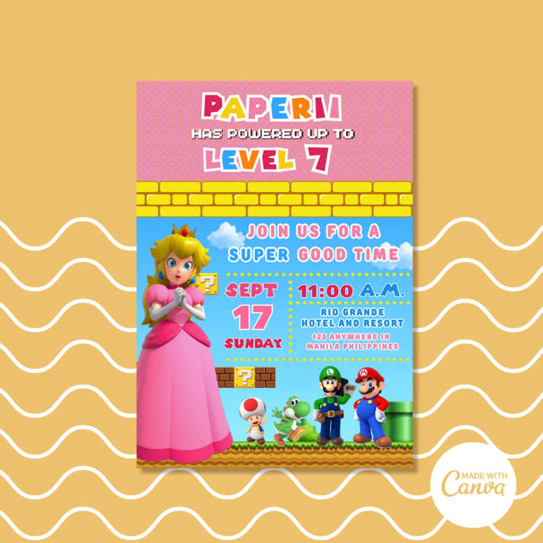 Free Printable Mario Invitation Template – FR…