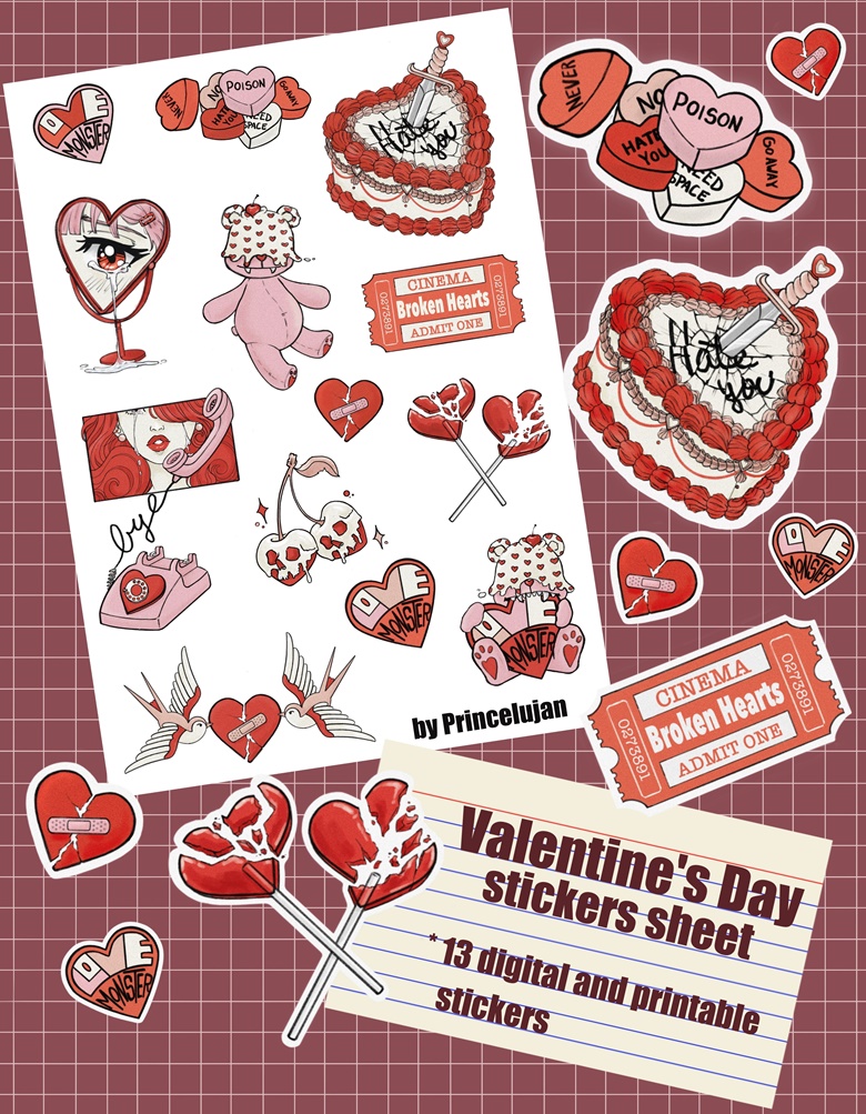 Valentine's stickers - Lujan's Ko-fi Shop - Ko-fi ❤️ Where creators get  support from fans through donations, memberships, shop sales and more! The  original 'Buy Me a Coffee' Page.