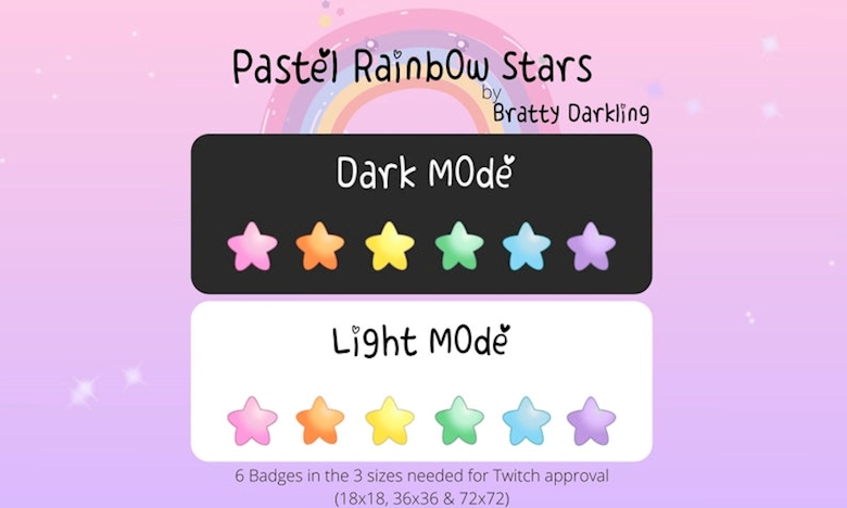 Pastel Rainbow Stars Twitch Cheer Badges Milliecore S Ko Fi Shop Ko Fi Where Creators Get Donations From Fans With A Buy Me A Coffee Page