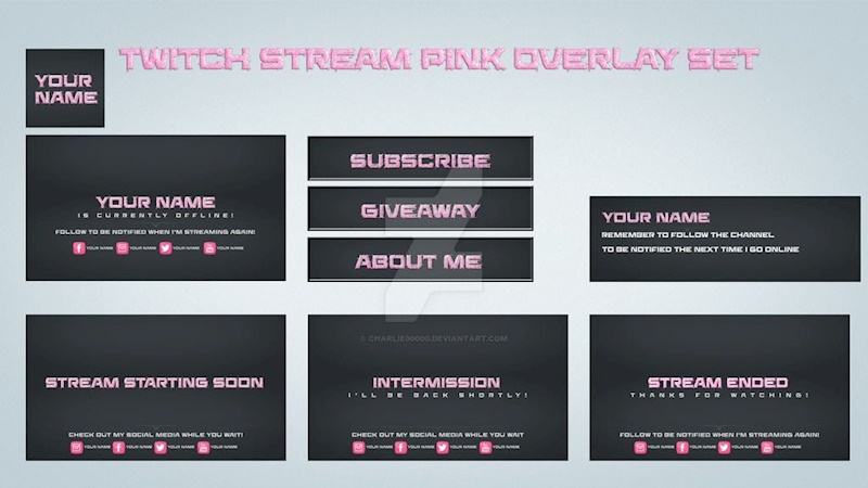 Twitch Stream Pink Overlay Set Ko Fi Where Creators Get Donations From Fans With A Buy Me A Coffee Page