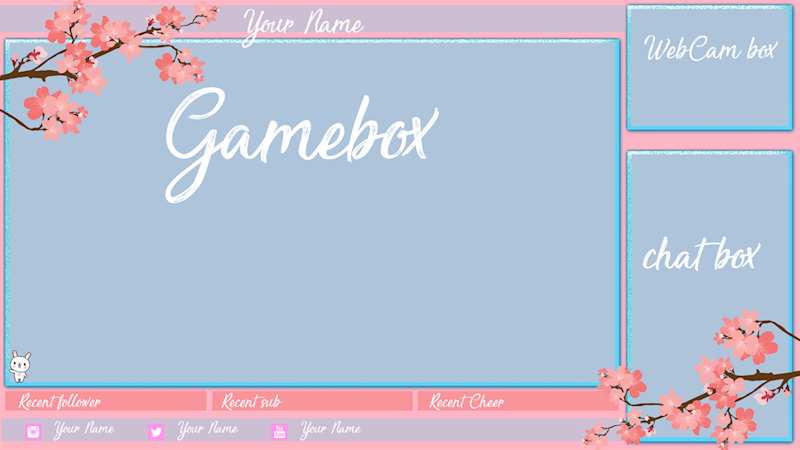 Twitch Stream Cherry Blossom Overlay Ko Fi Where Creators Get Donations From Fans With A Buy Me A Coffee Page