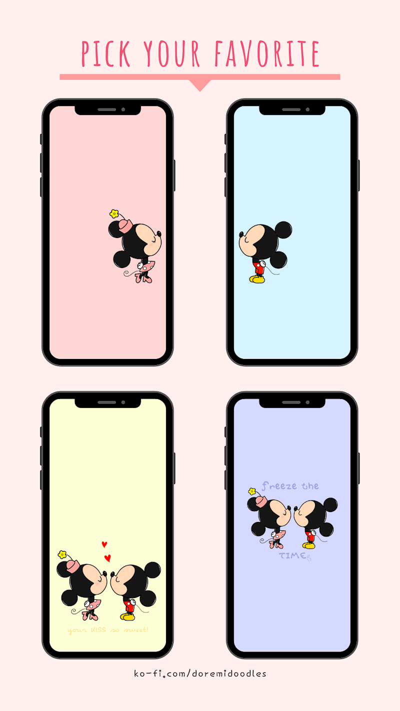 Mickey and Minnie Phone Wallpapers - Couple Version - Ko-fi ❤️ Where  creators get support from fans through donations, memberships, shop sales  and more! The original 'Buy Me a Coffee' Page.