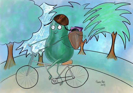 Millennial Avocado Rides His Bicycle