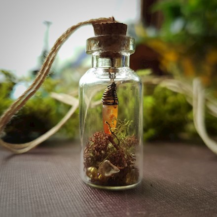 Here's an Autumn terrarium bottle necklace 🍂🍁🍃