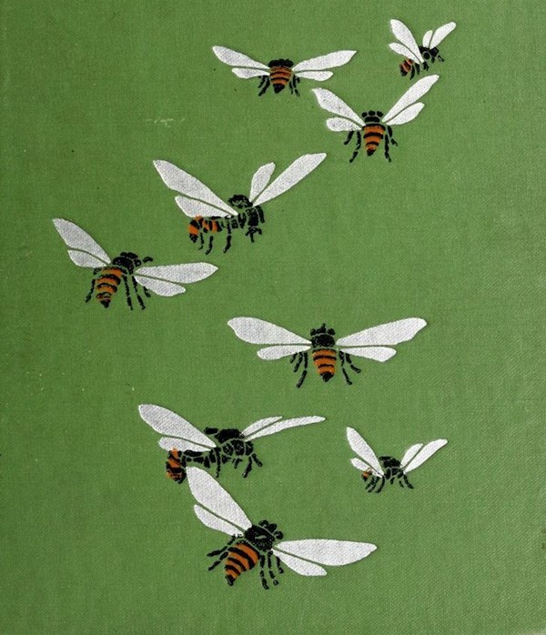 Nine bees.  The book of bugs. 1902.  Cover detail.
