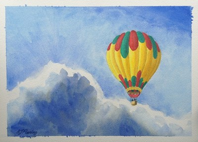 Watercolour demonstration: Hot air balloon