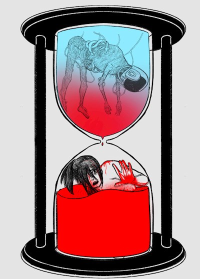 Shrinking hourglass