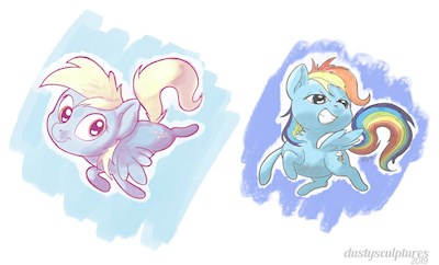 Chibi Pony: Derpy & Rainbow Dash