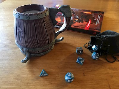 3D-printed dice mug (and can holder!)