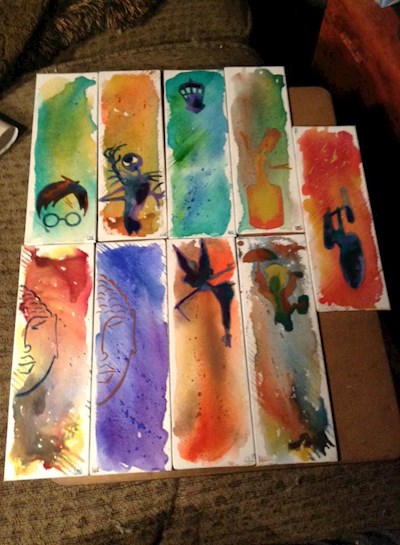Watercolor "bookmarks" 