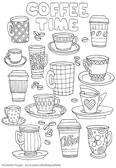 Collette's Coffee Cup colouring page