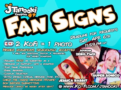 Just 2 days left to get your Fan Sign Requests in!