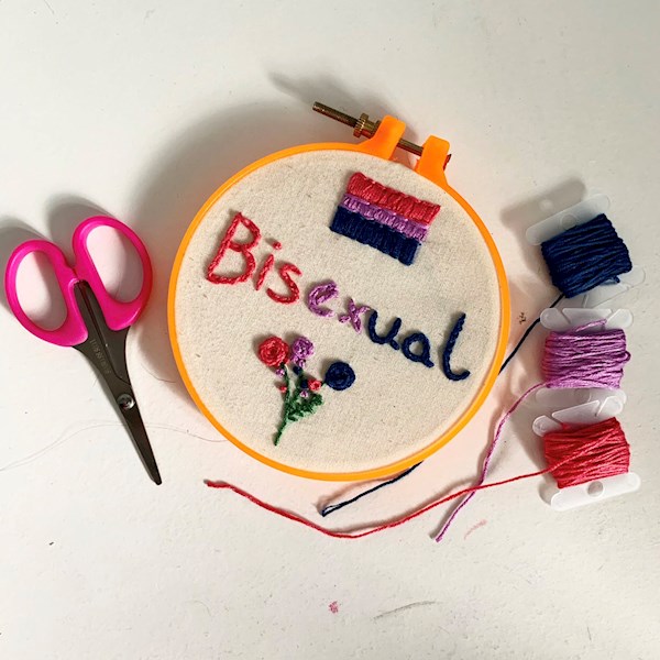 Bisexual Pride Embroidery Hoop