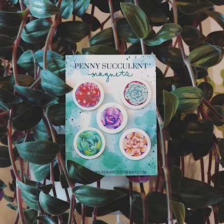 Penny Succulent Magnets