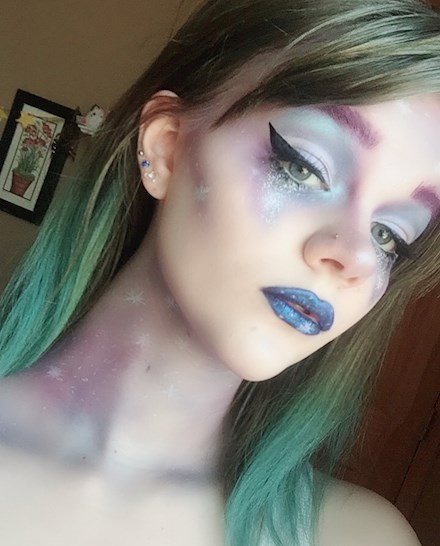 galaxy themed makeup done live on twitch 03/02/18